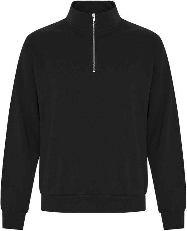 AW25 Vintage Half Zip Sweatshirt Black 4 Buy Men Black Plain Half